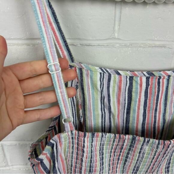Old Navy Multi Stripe Sleeveless Linen Blend Shift Maxi Dress Size XL Tall - Picture 11 of 15